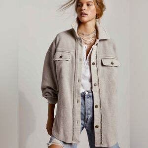 Free People Ruby Oversized Jacket in Stone Size XL